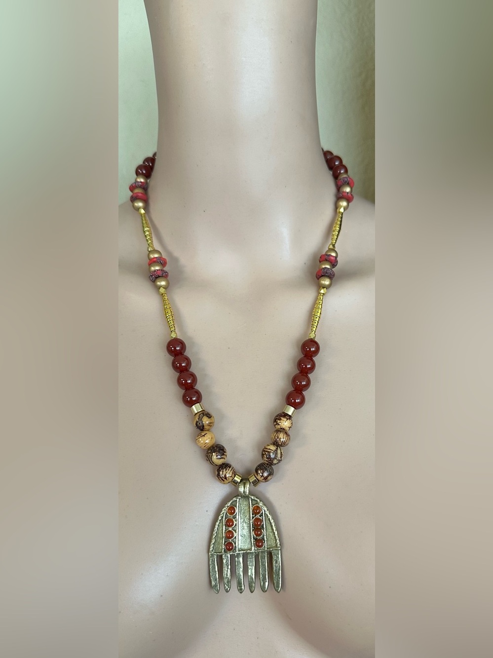 26 inch Carnelian bead necklace NWOT